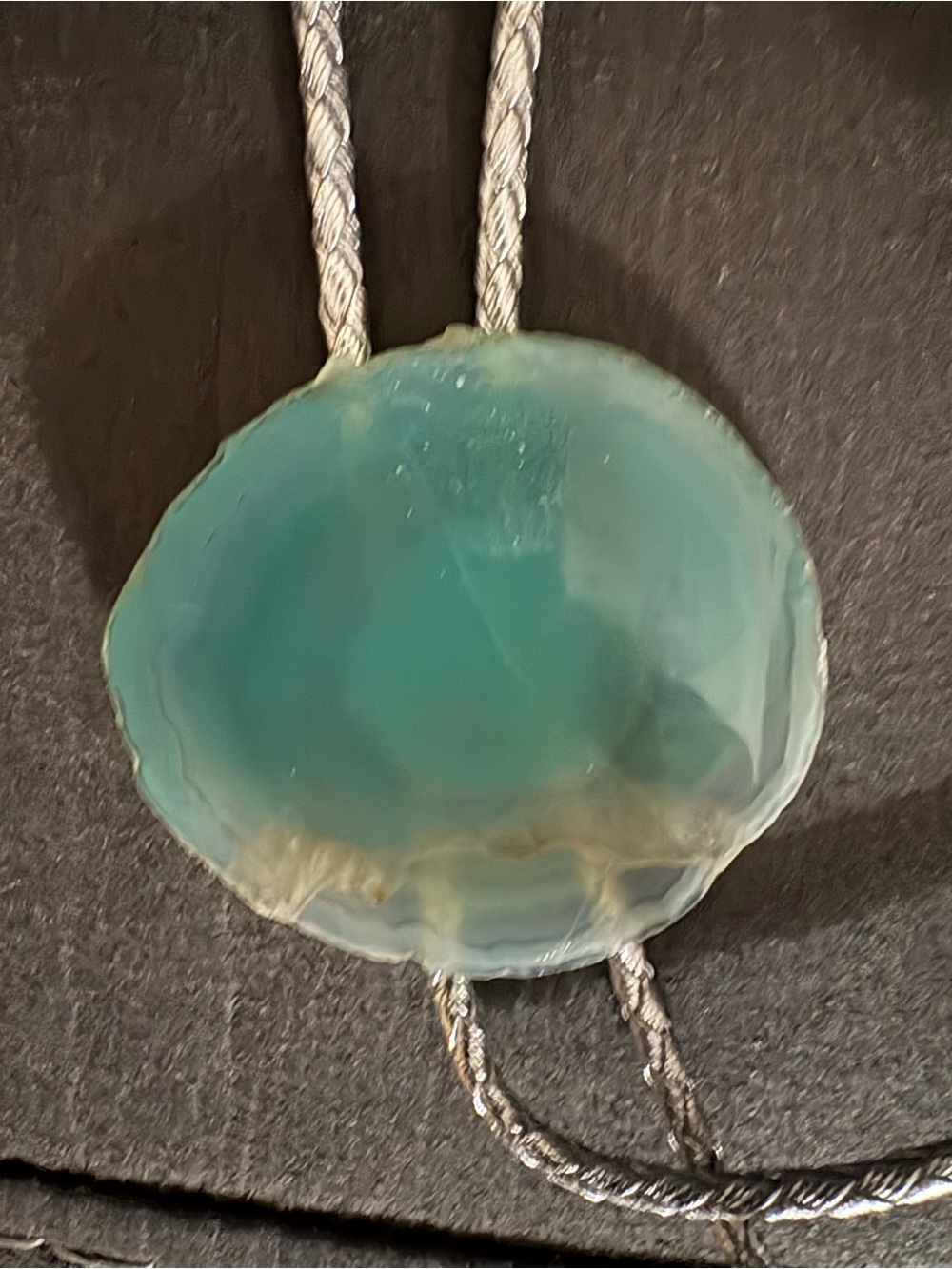 Teal Agate Stone Bolo Tie - Men's Accessory